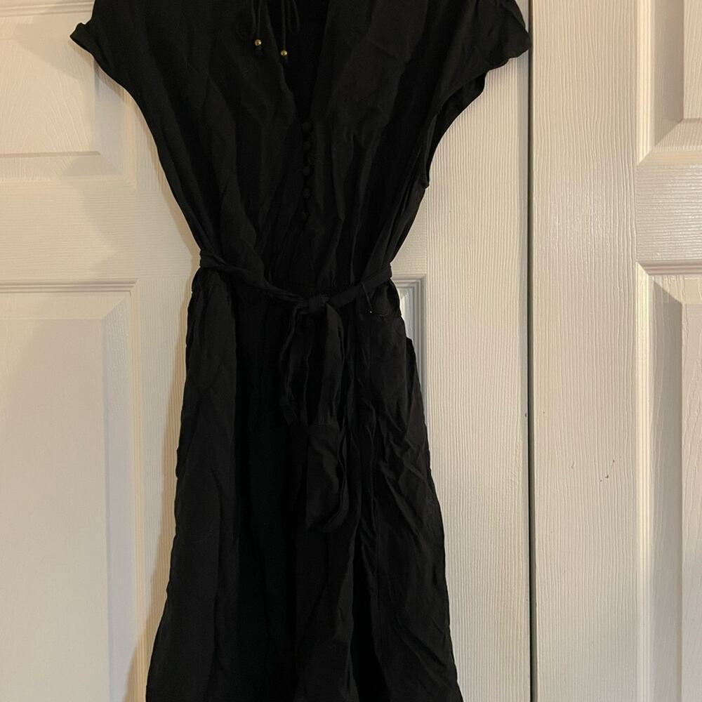 Maeve Black capped sleeve belted Dress medium